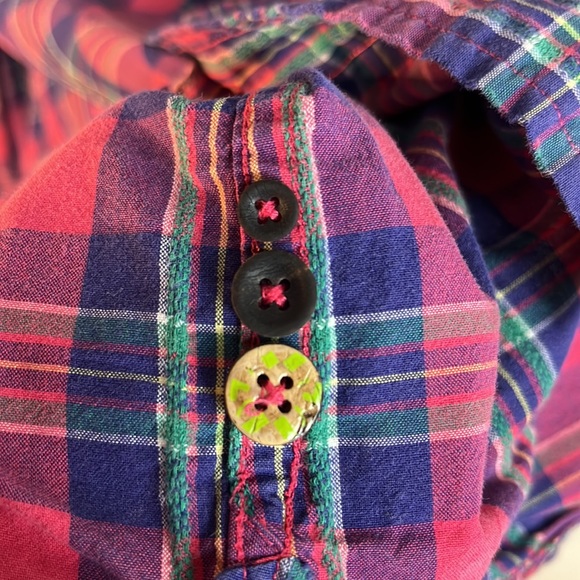 Ralph Lauren long sleeved button down womens shirt size S pink purple plaid - Picture 6 of 7